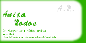 anita modos business card